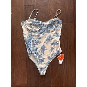 Cider Blue and White Villagers Bodysuit